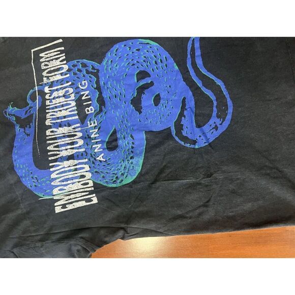 Anine Bing Walker Tee Viper Washed Black Blue Large NEW - Picture 5 of 8
